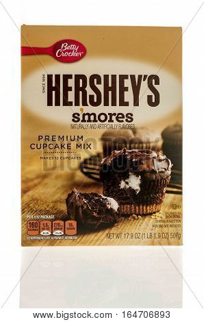 Winneconne WI - 7 January 2017: Box of Betty Crocker Hershey's s'mores cupcake mix on an isolated background.