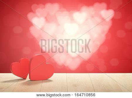 3D render of heart shape boxes. Background for Valentines Day.