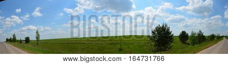 Fields Near The Garden In Russia