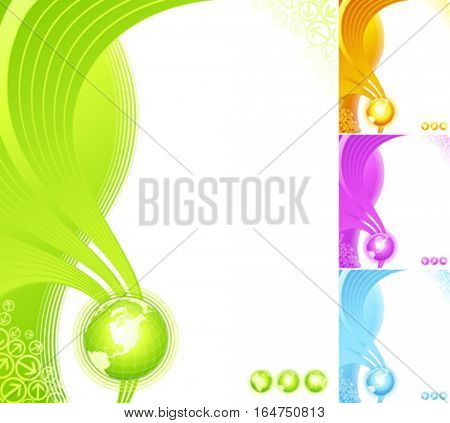 Abstract design with globe. Vector illustration.