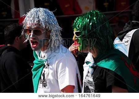ISTANBUL/TURKEY-MAY 8, 2011 : Unidentified formula 1 fans of Formula-1 DHL Turkish Grand Prix race and spectacle in Istanbul Park Circuit.