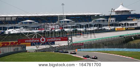 ISTANBUL/TURKEY-MAY 8, 2011 : Istanbul Park Circuit and counterclockwise race track of Formula One.