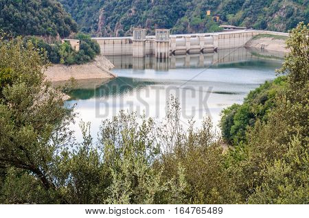 Dam In The Sau Reservoir, Catalonia, Spain