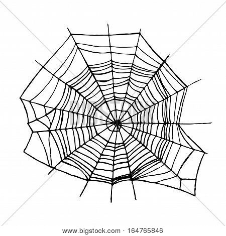 Spider Web Insect Trap Symbol of Danger, Horror and Fear Design Element. Vector illustration