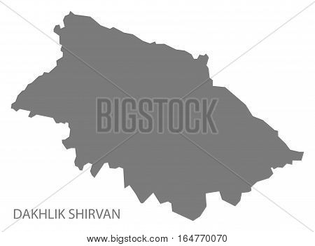 Dakhlik Shirvan Azerbaijan Map grey region silhouette illustration