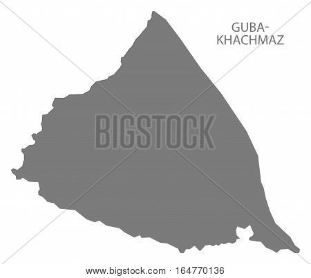 Guba-Khachmaz Azerbaijan Map grey region silhouette illustration