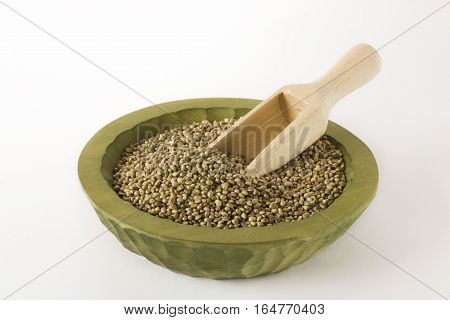 healthy meal raw hemp seeds close up