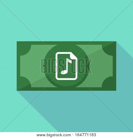 Long Shadow Bank Note With  A Music Score Icon