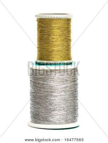 bobine d'oro e d'argento di thread