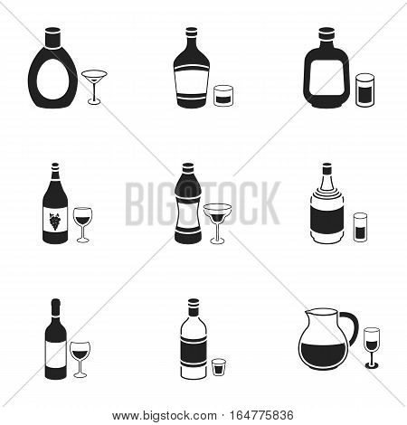Alcohol set icons in black style. Big collection of alcohol vector symbol stock