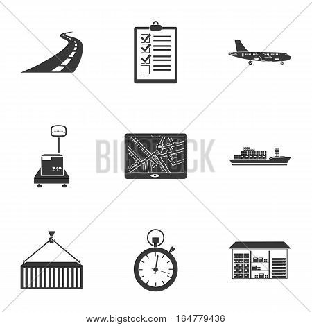 Logistic set icons in black style. Big collection of logistic vector symbol stock