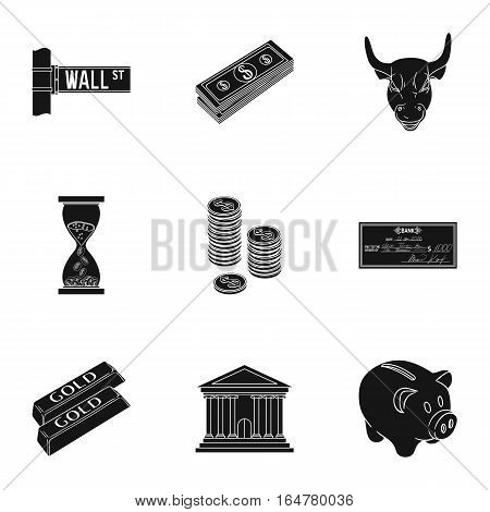 Money and finance set icons in black design. Big collection of money and finance vector symbol stock illustration
