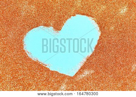 Valentine Heart Sign On Golden Glister