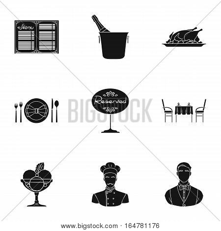 Restaurant set icons in black design. Big collection of restaurant vector symbol stock illustration
