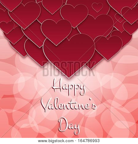 St. Valentine's greeting card. Paper style. Vector illustration.