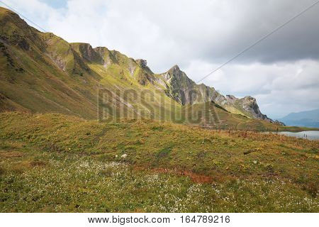 mountain view and alpine lake Bavaria Germany