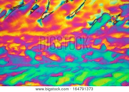 Xylitol crystals under the microscope and in polarized light. Xylitol is a sugar alcohol and used as sweetener.