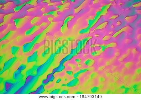 Xylitol crystals under the microscope and in polarized light. Xylitol is a sugar alcohol and used as sweetener.