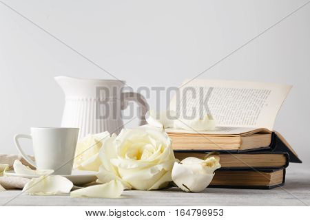 Cup Of Coffee And A Rose Breakfast