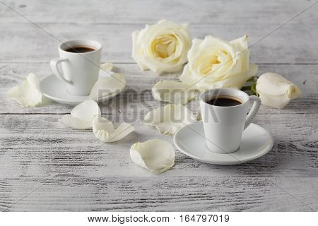 Cup Of Coffee And A Rose Breakfast