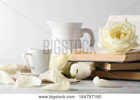 Cup Of Coffee And A Rose Breakfast