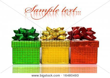 caixas de presente de varicoloured com arco