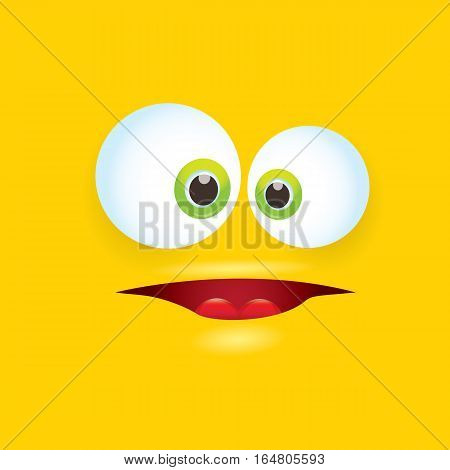 vector orange funny monster face. cartoon monster smiling face for kids background or greeting cards. kids hoodie or t-shirt vector graphic design creative template