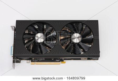New Modern Gaming Graphics Card On White