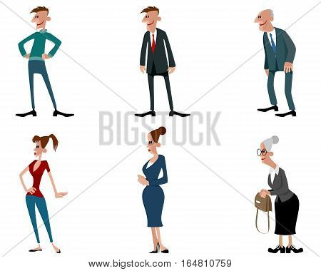 Vector illustration of a three ages set