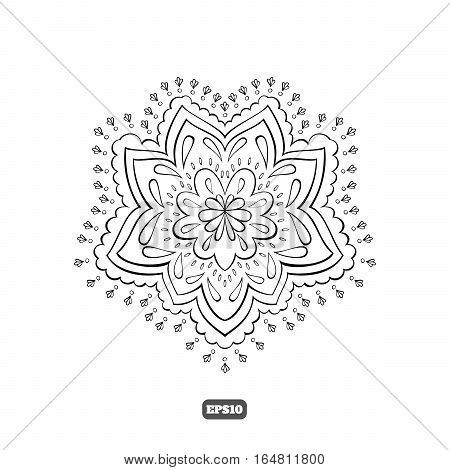 Black And White Image Of A Beautiful Flower.