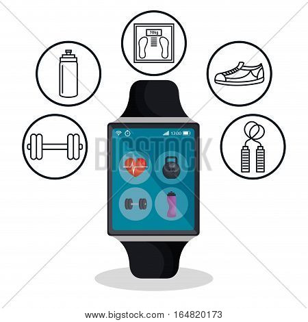 weareable technology with healthy lifestyle vector illustration design
