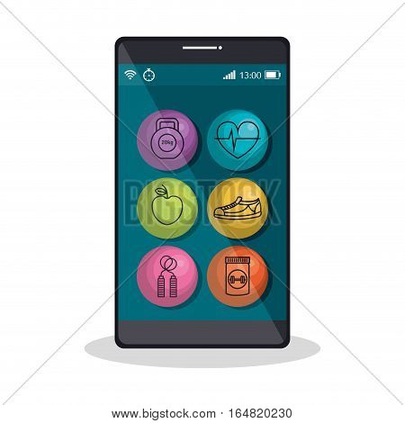 weareable technology with healthy lifestyle vector illustration design