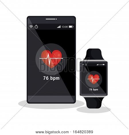 weareable technology with healthy lifestyle vector illustration design