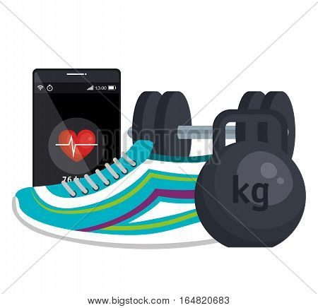 weareable technology with healthy lifestyle vector illustration design