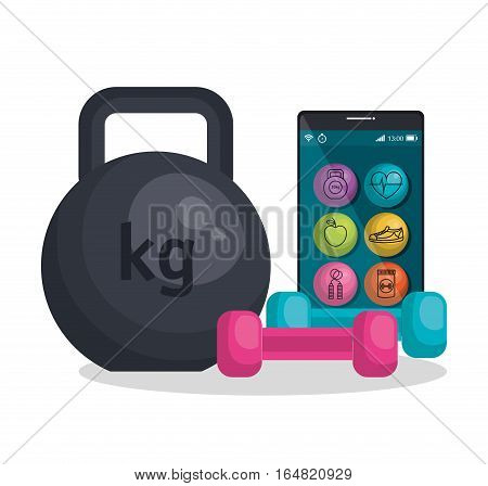 weareable technology with healthy lifestyle vector illustration design