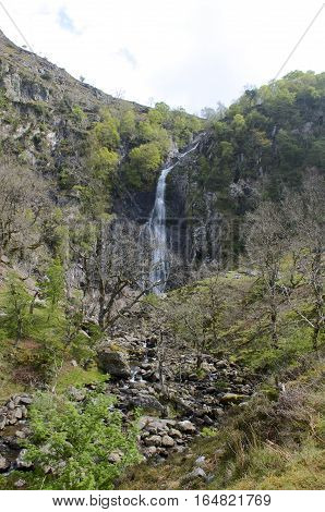 Aber Falls in Spring Abergwyngregyn, north wales waterfall UK