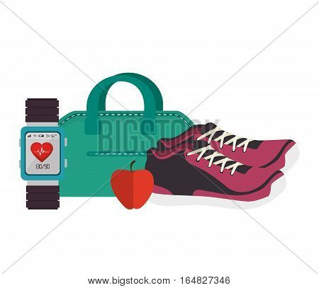 weareable technology with healthy lifestyle vector illustration design
