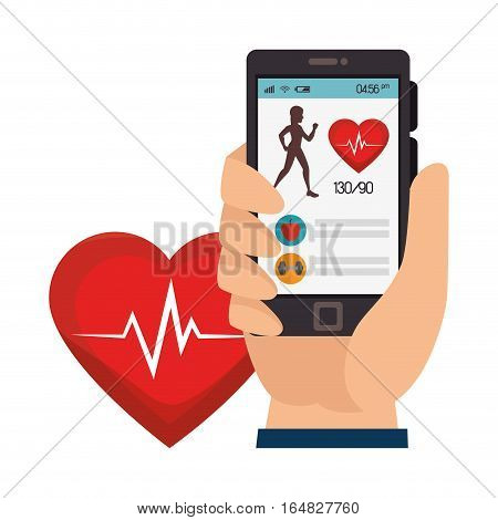 weareable technology with healthy lifestyle vector illustration design