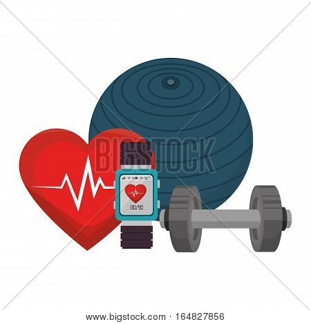 weareable technology with healthy lifestyle vector illustration design