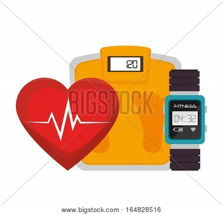 weareable technology with healthy lifestyle vector illustration design