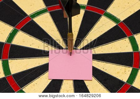 Darts With Dart Which Was Pinned A Sheet Of Paper For Labels