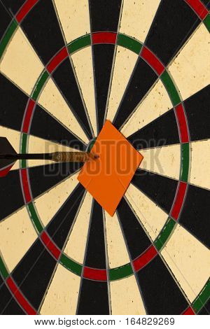 Darts With Dart Which Was Pinned A Sheet Of Paper For Labels