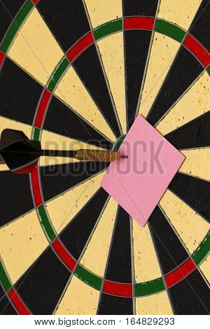 Darts With Dart Which Was Pinned A Sheet Of Paper For Labels