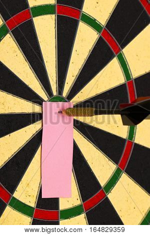 Darts With Dart Which Was Pinned A Sheet Of Paper For Labels