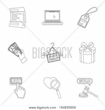 E-commerce set icons in outline style. Big collection of e-commerce vector symbol stock