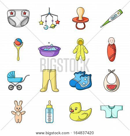 Baby born set icons in cartoon style. Big collection of baby born vector symbol stock