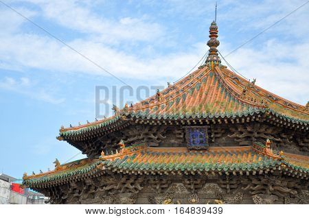 Shenyang Imperial Palace (Mukden Palace) Dazheng Hall, Shenyang, Liaoning Province, China. Shenyang Imperial Palace is UNESCO world heritage site built in 400 years ago.