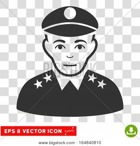 Army General EPS vector icon. Illustration style is flat iconic gray symbol on chess transparent background.