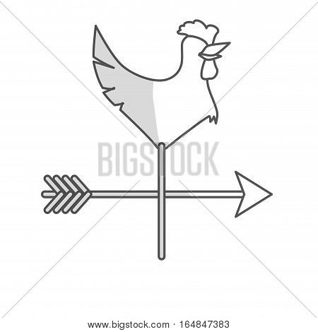 rooster weather vane icon over white background. vector illustration