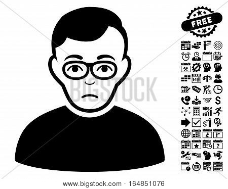 Downer pictograph with bonus business time management and calendar pictograph collection. Vector illustration style is flat iconic symbols black color white background.